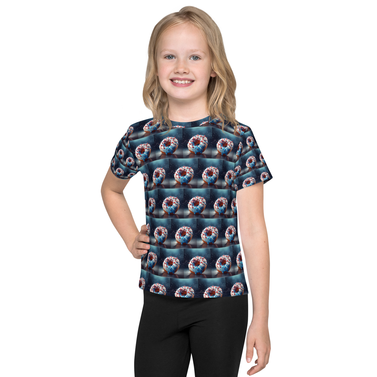 Strawberry Kingdom Doughnut Design kids crew neck t-shirt