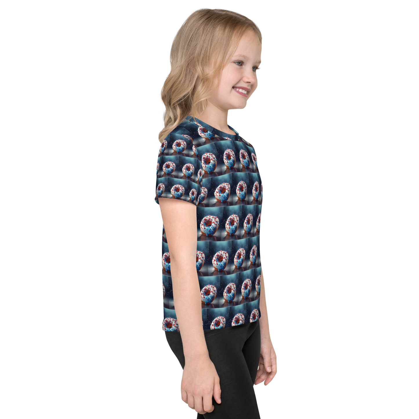 Strawberry Kingdom Doughnut Design kids crew neck t-shirt